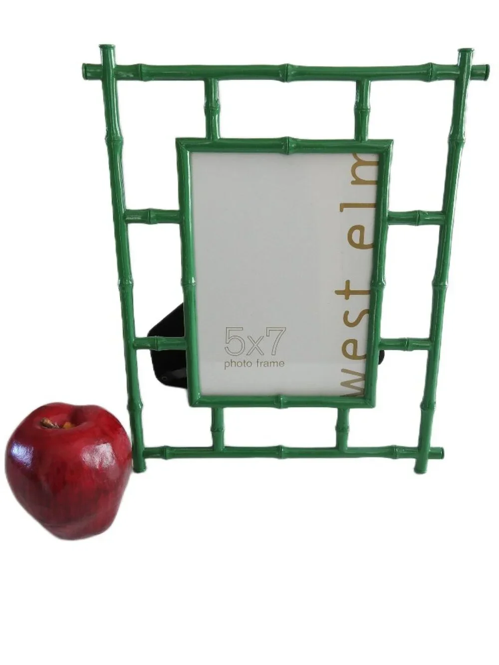 West Elm Emerald Green Faux Bamboo 5x7 Picture Frame Biophilic
